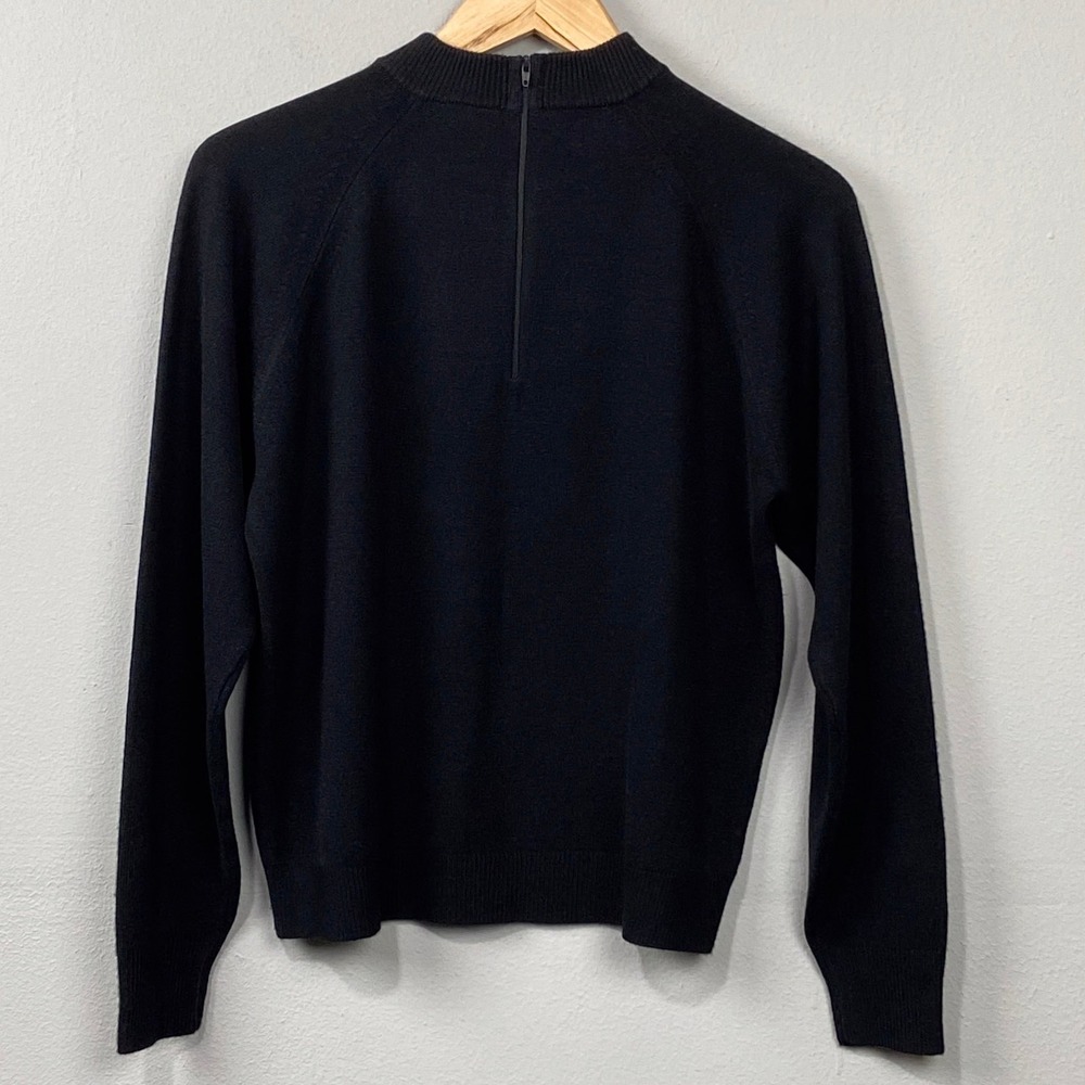 Vintage Rebecca Malone Mock Neck Sweater Size L Back Zip Raglan Sleeve Soft Cozy - Picture 9 of 9